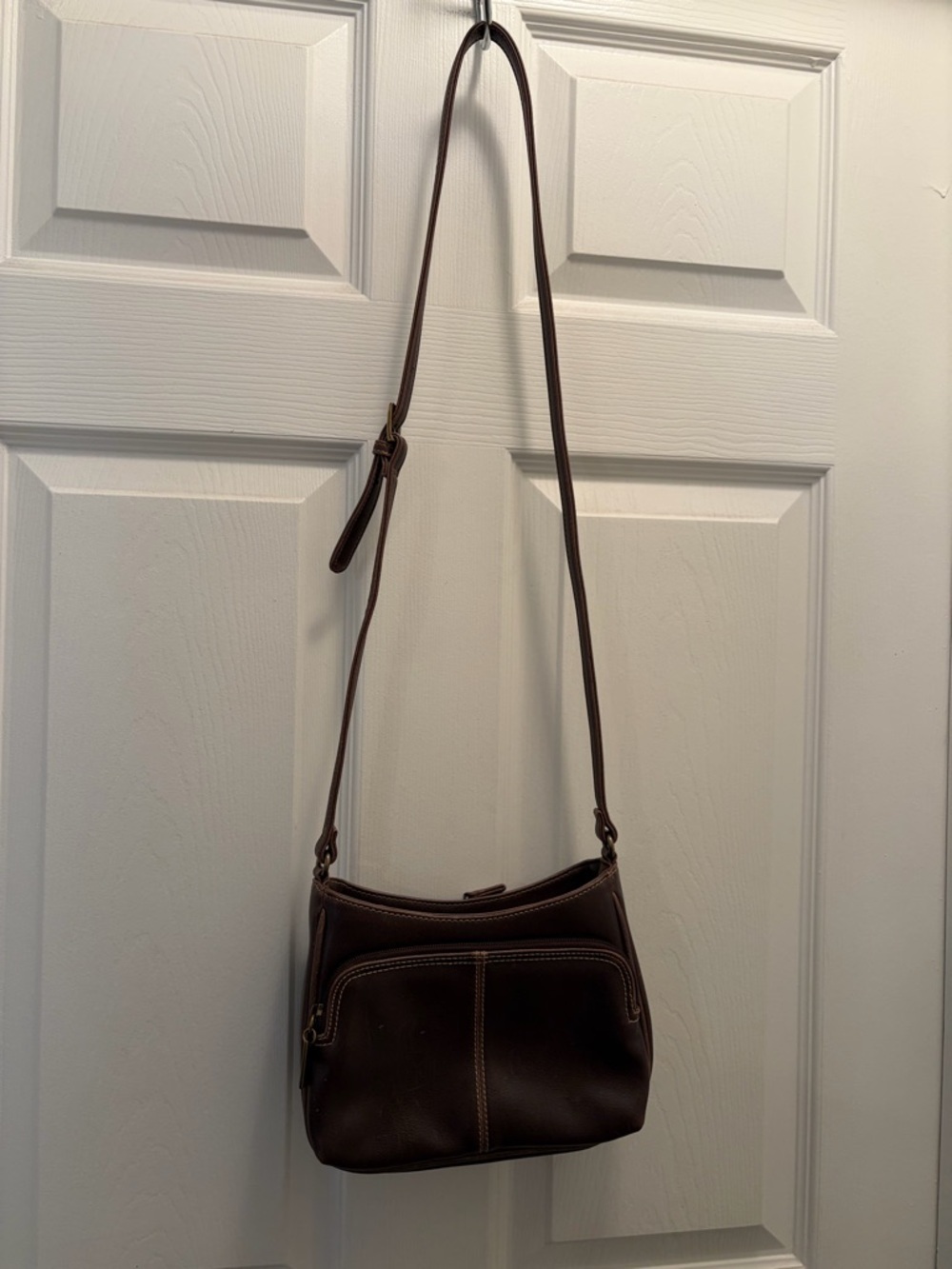 Charter Club Brown Organizer Crossbody Bag Y2K Minimalist